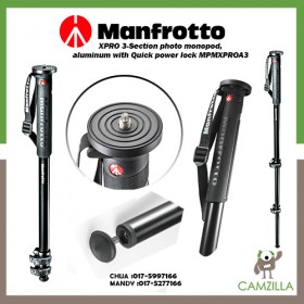 Manfrotto  XPRO 3-Section photo monopod, aluminum with Quick power lock MPMXPROA3